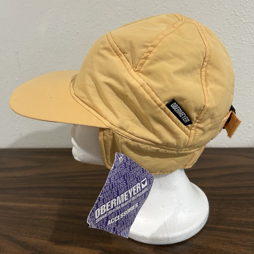 NWT VTG Obermeyer Ear Flap Cap Trapper Dane Hat Yellow Womens Small Insulated